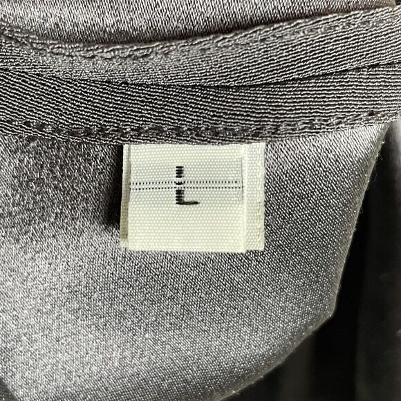 Silk Sleeveless High Low Split‎ Back Women's Size Large Blouse Gray - Picture 4 of 5